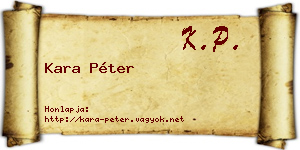 Kara Péter névjegykártya